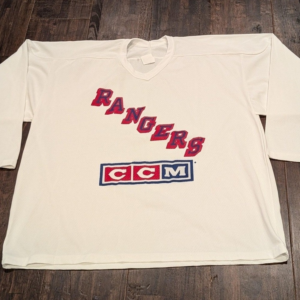 Vintage 90s CCM Maska New York Rangers NHL Hockey Jersey Mens 2XL Stitched USA